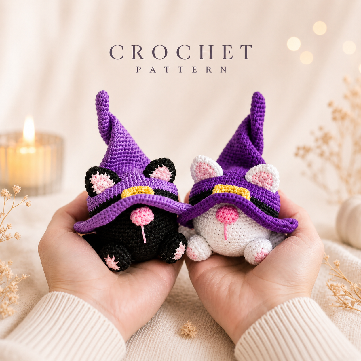 Halloween Crochet Cats Gnome Pattern PDF