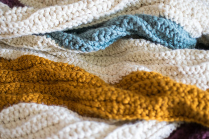 Chunky Waves Crochet Blanket Pattern PDF