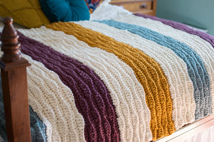 Chunky Waves Crochet Blanket Pattern PDF